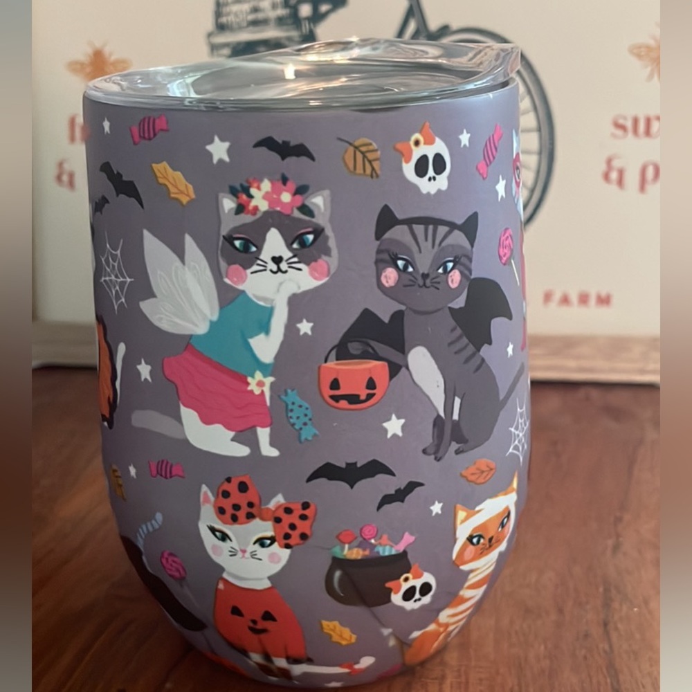 NEW 12 oz. Halloween Cat Tumbler